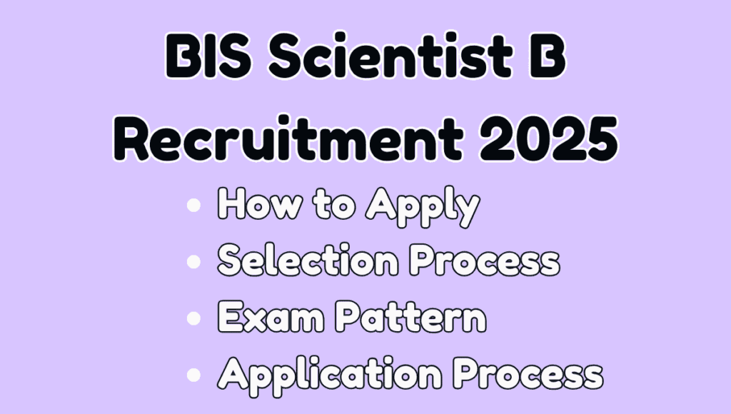 BIS Scientist B Recruitment 2025