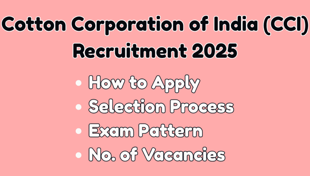 Cotton Corporation of India Recruitment 2025